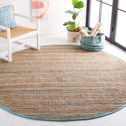 Safavieh Natural Fiber Nfb655K Teal/Natural Area Rug