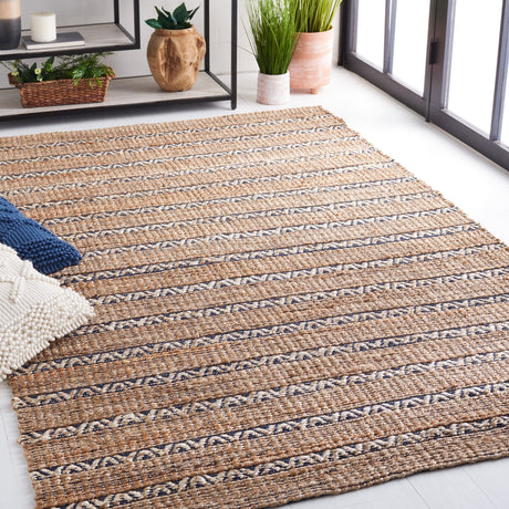 Safavieh Natural Fiber Nfb655N Navy/Natural Rug.