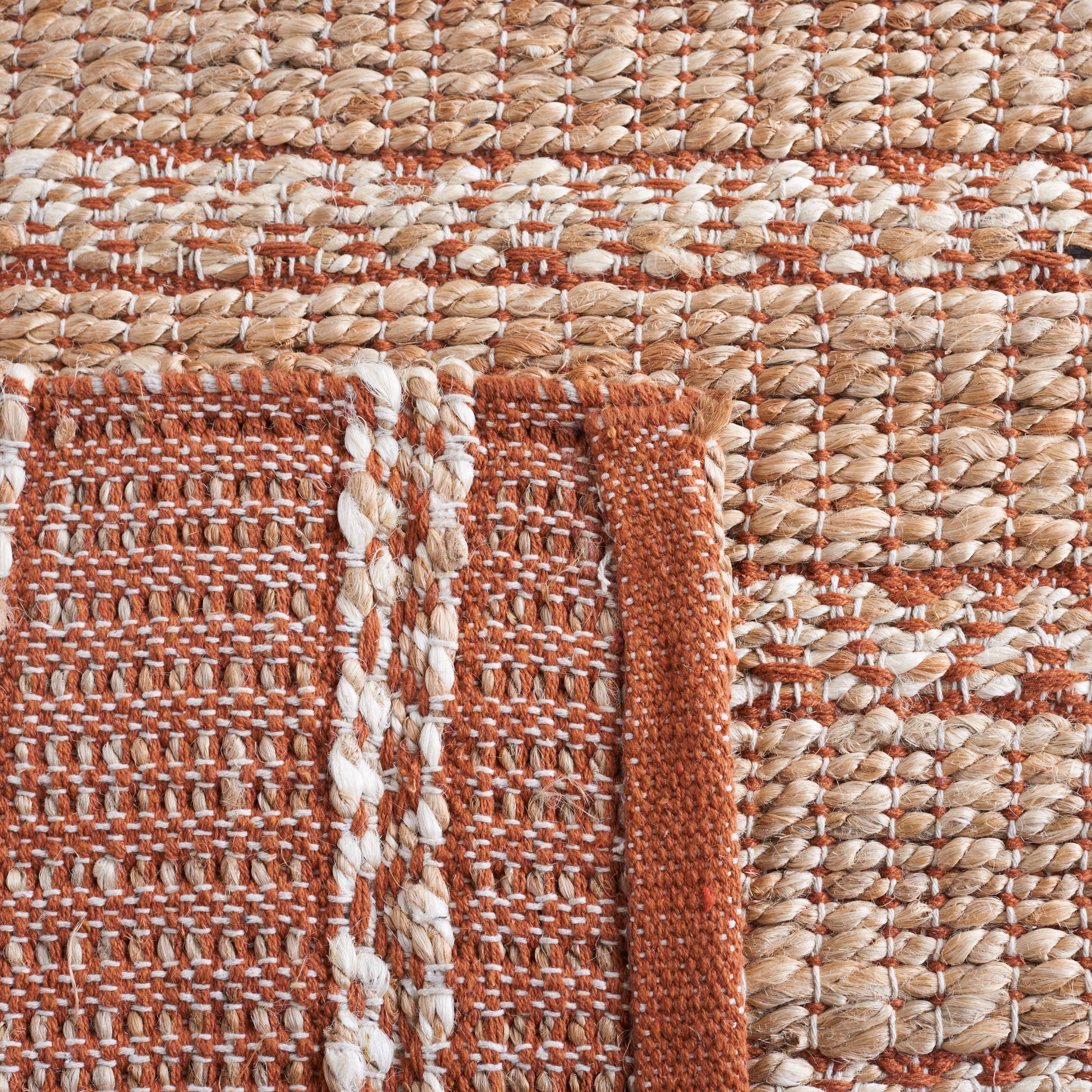 Safavieh Natural Fiber Nfb655P Rust/Natural Area Rug