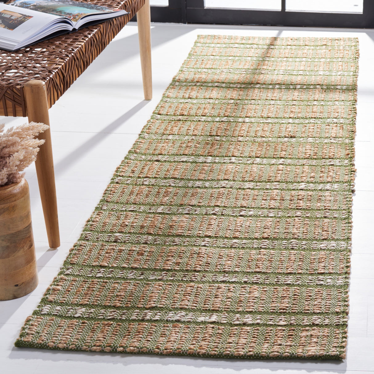 Safavieh Natural Fiber Nfb656Y Green/Natural Rug.