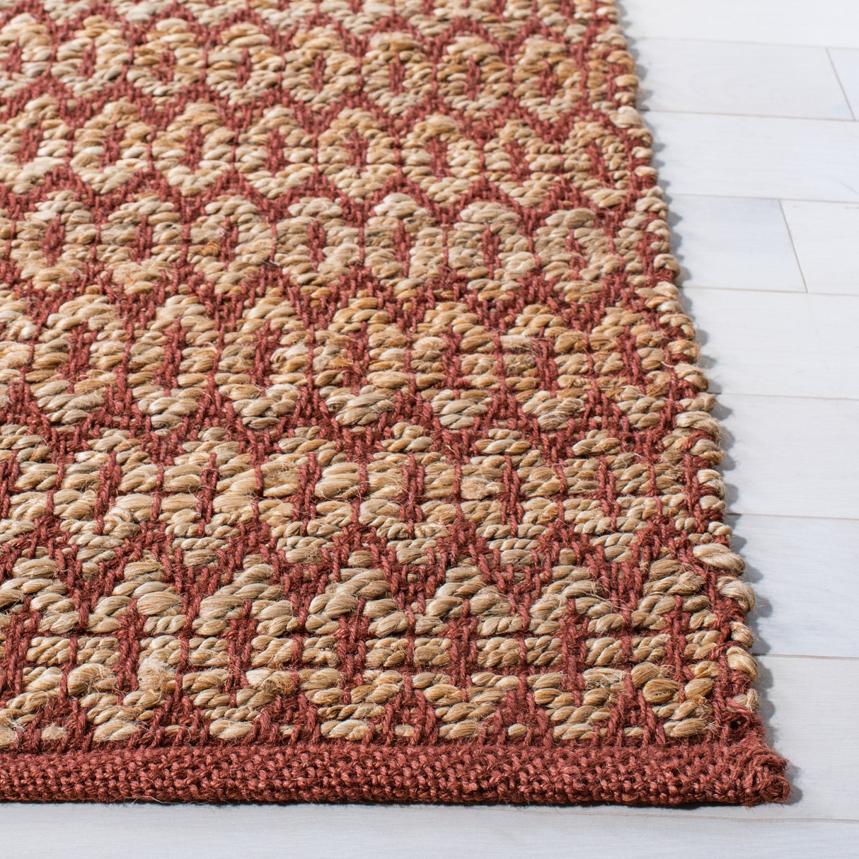 Safavieh Natural Fiber Nfb701P Natural/Rust Rugs.