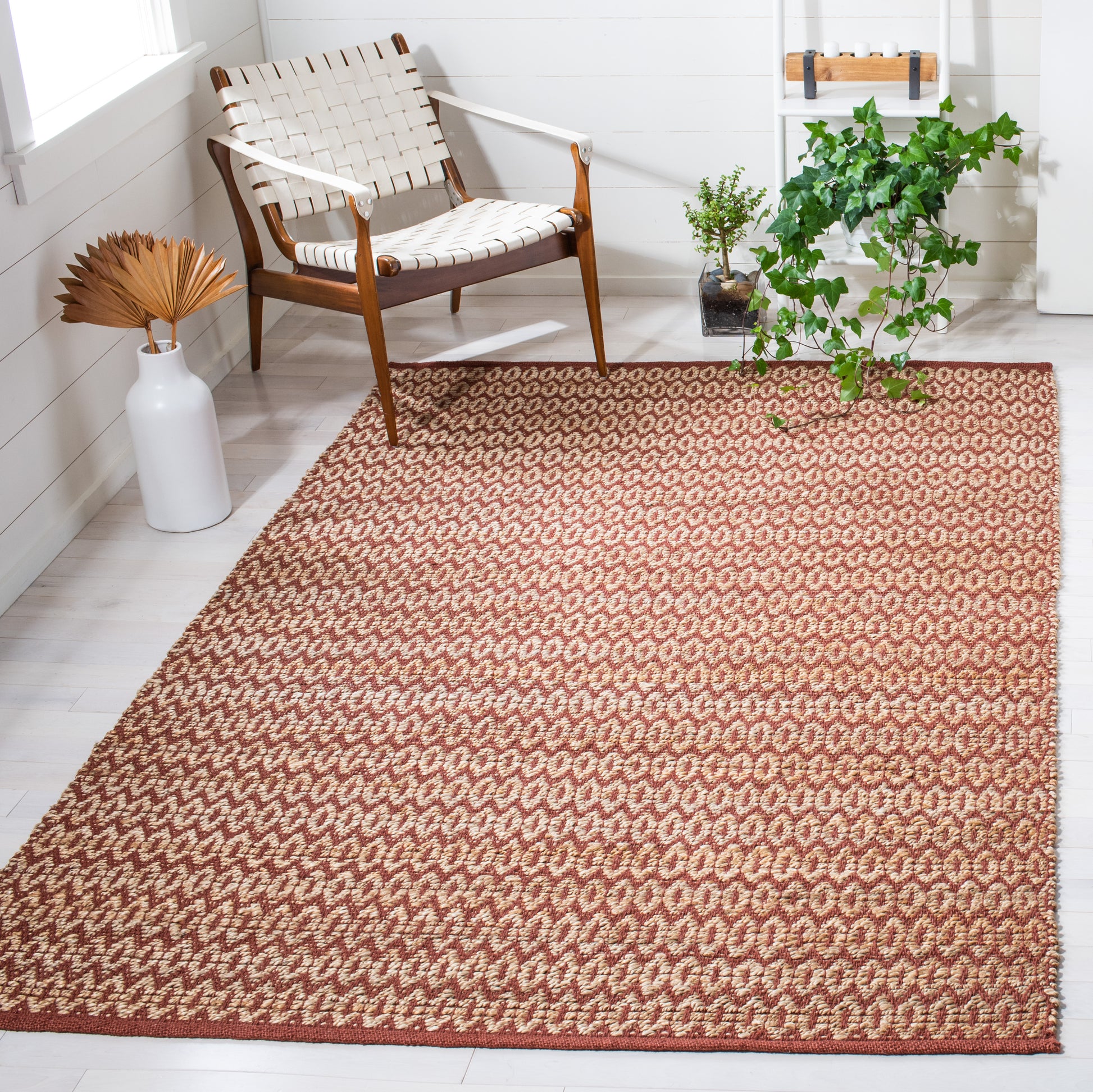 Safavieh Natural Fiber Nfb701P Natural/Rust Area Rug