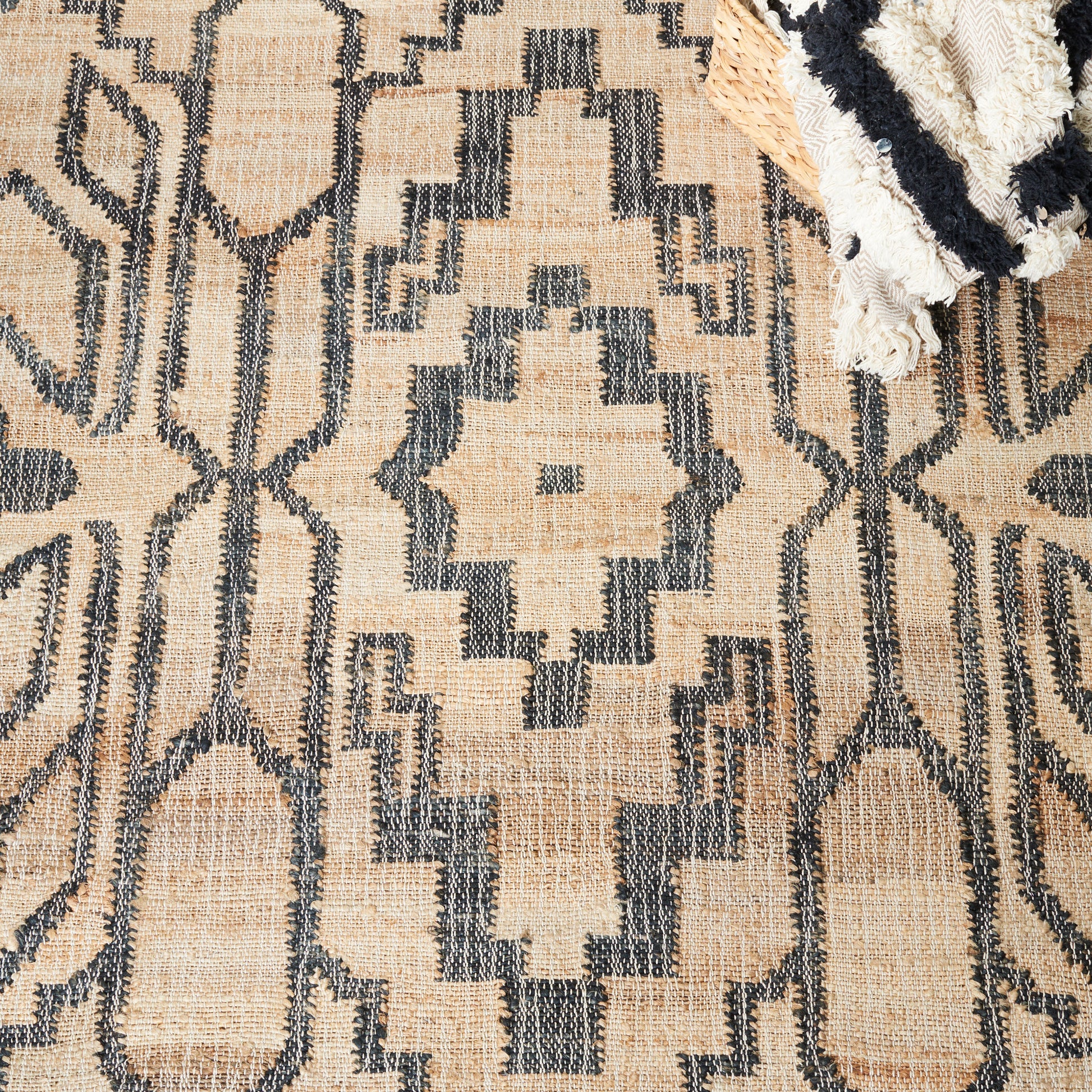 Safavieh Natural Fiber Nfb750B Natural/Black Area Rug