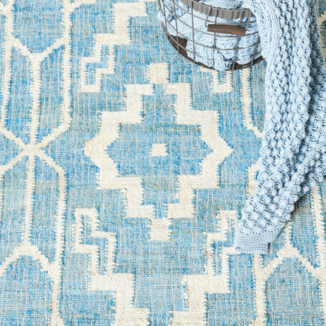 Safavieh Natural Fiber Nfb750M Blue/Ivory Rug.