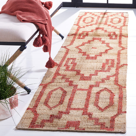 Safavieh Natural Fiber Nfb750Q Natural/Red Rug.