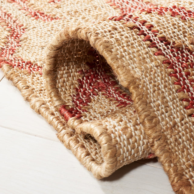 Safavieh Natural Fiber Nfb750Q Natural/Red Rug.