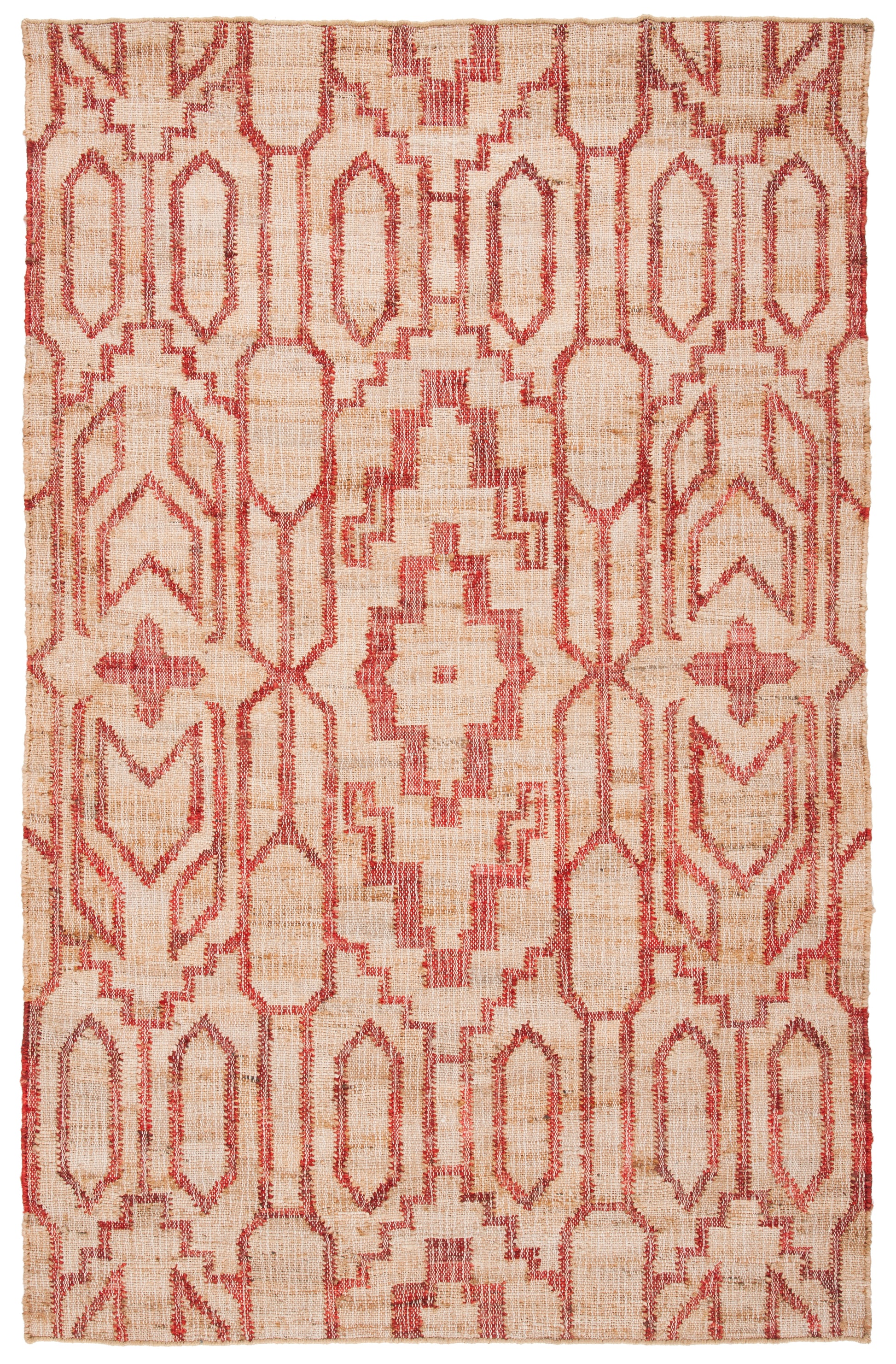 Safavieh Natural Fiber Nfb750Q Natural/Red Area Rug