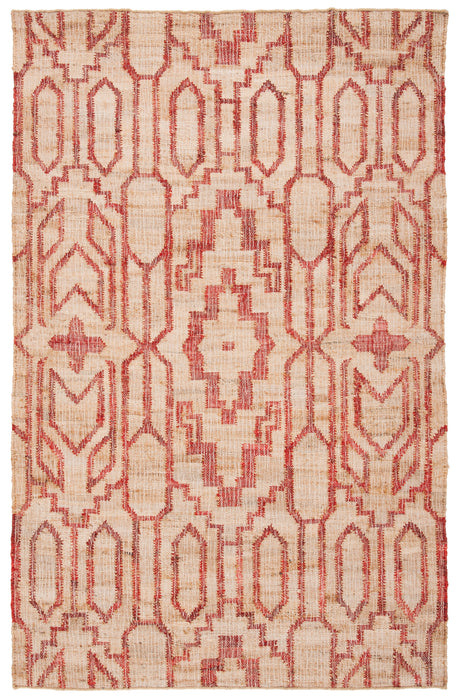 Safavieh Natural Fiber Nfb750Q Natural/Red Rug.