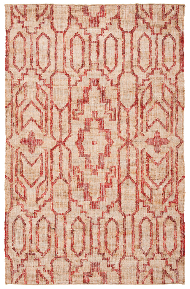 Safavieh Natural Fiber Nfb750Q Natural/Red Rug.