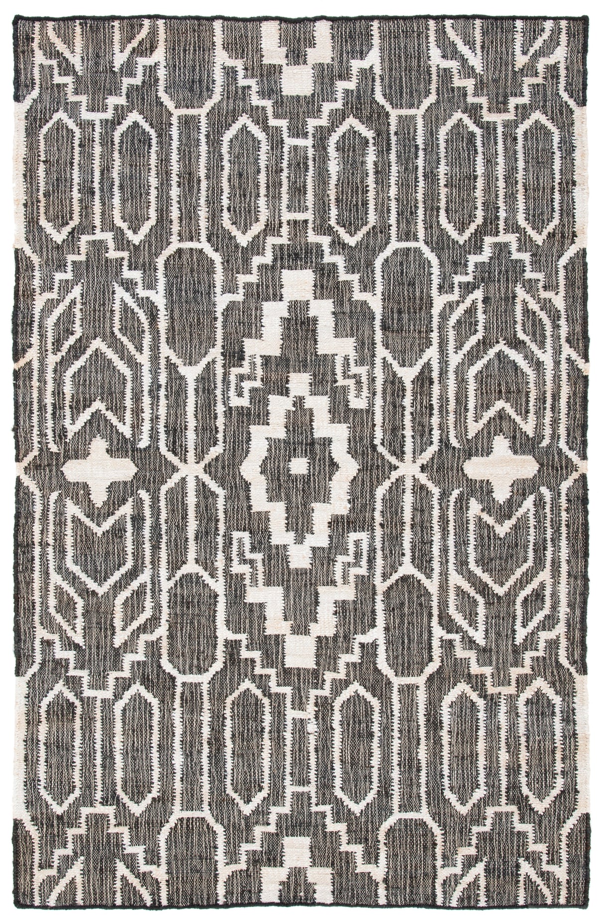 Safavieh Natural Fiber Nfb750Z Black/Ivory Rug.