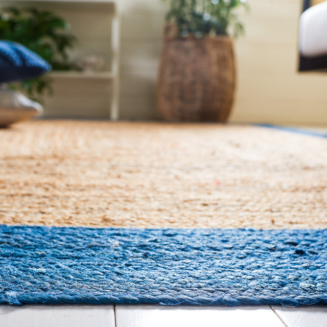 Safavieh Natural Fiber Nfb852M Natural/Blue Rug.