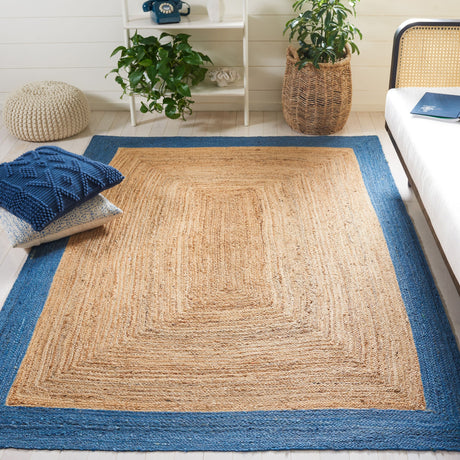 Safavieh Natural Fiber Nfb852M Natural/Blue Rug.