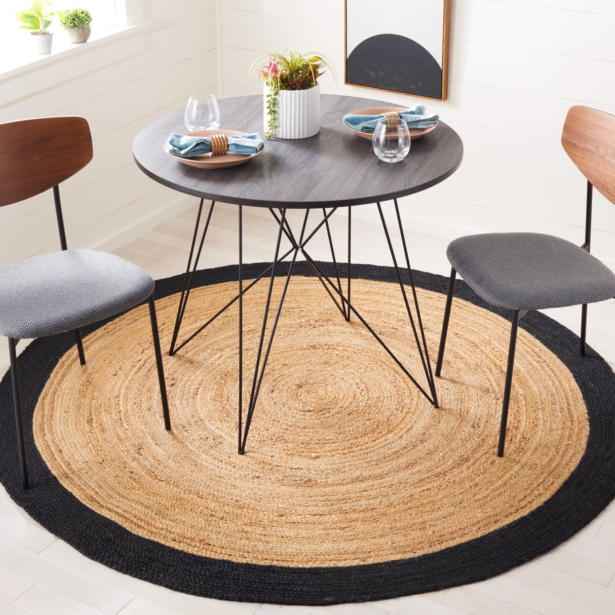 Safavieh Natural Fiber Nfb852Z Natural/Black Rug.