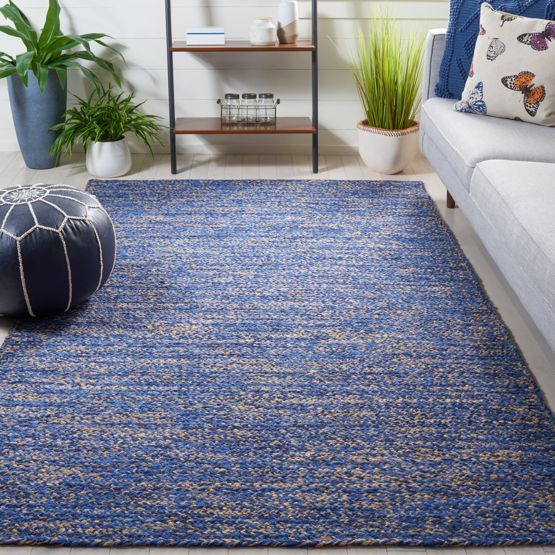 Safavieh Natural Fiber Nfb950M Blue/Natural Area Rug