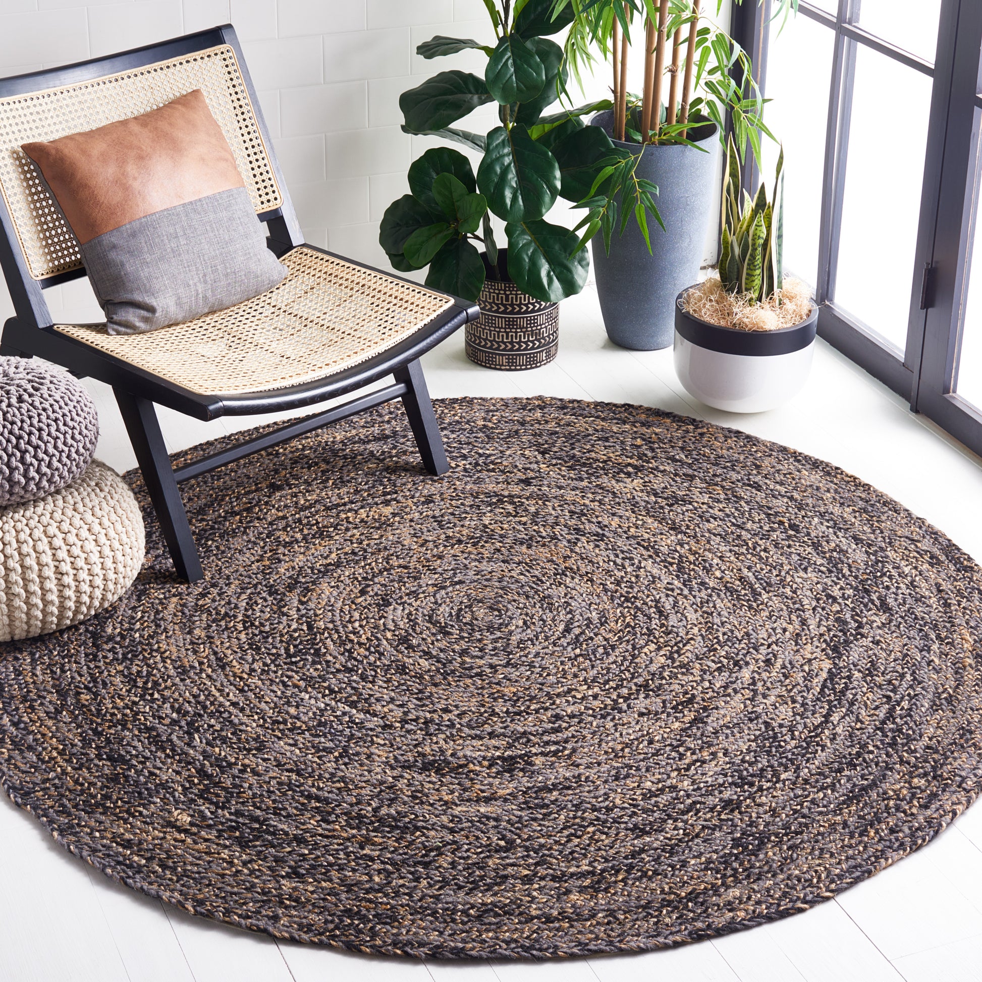 Safavieh Natural Fiber Nfb950Z Black/Natural Area Rug