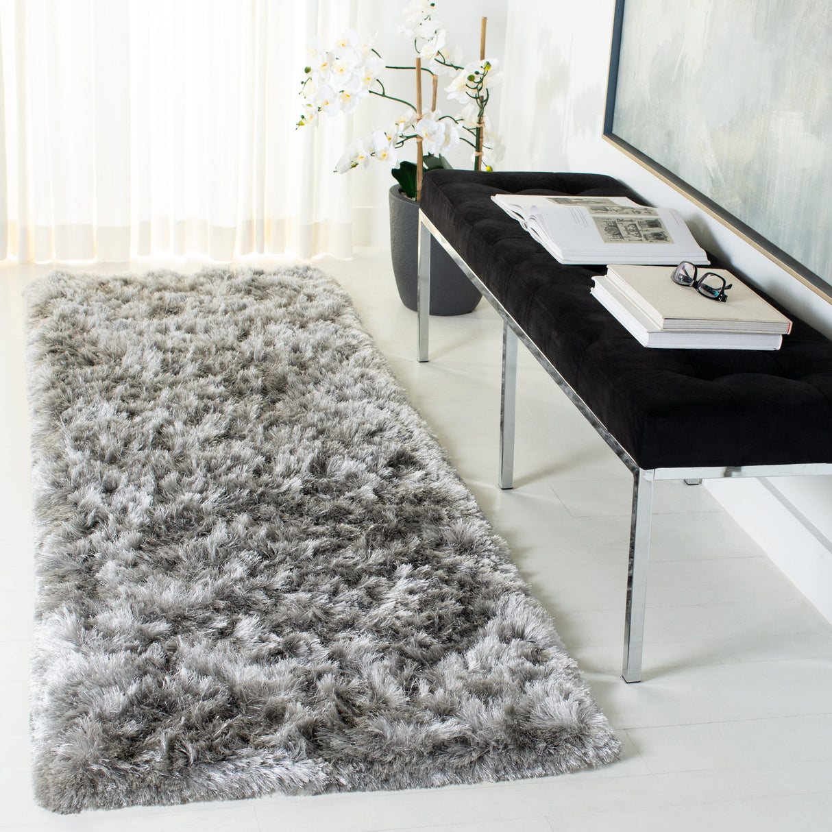 Safavieh Ocean Shag Ocg101G Silver Rug.