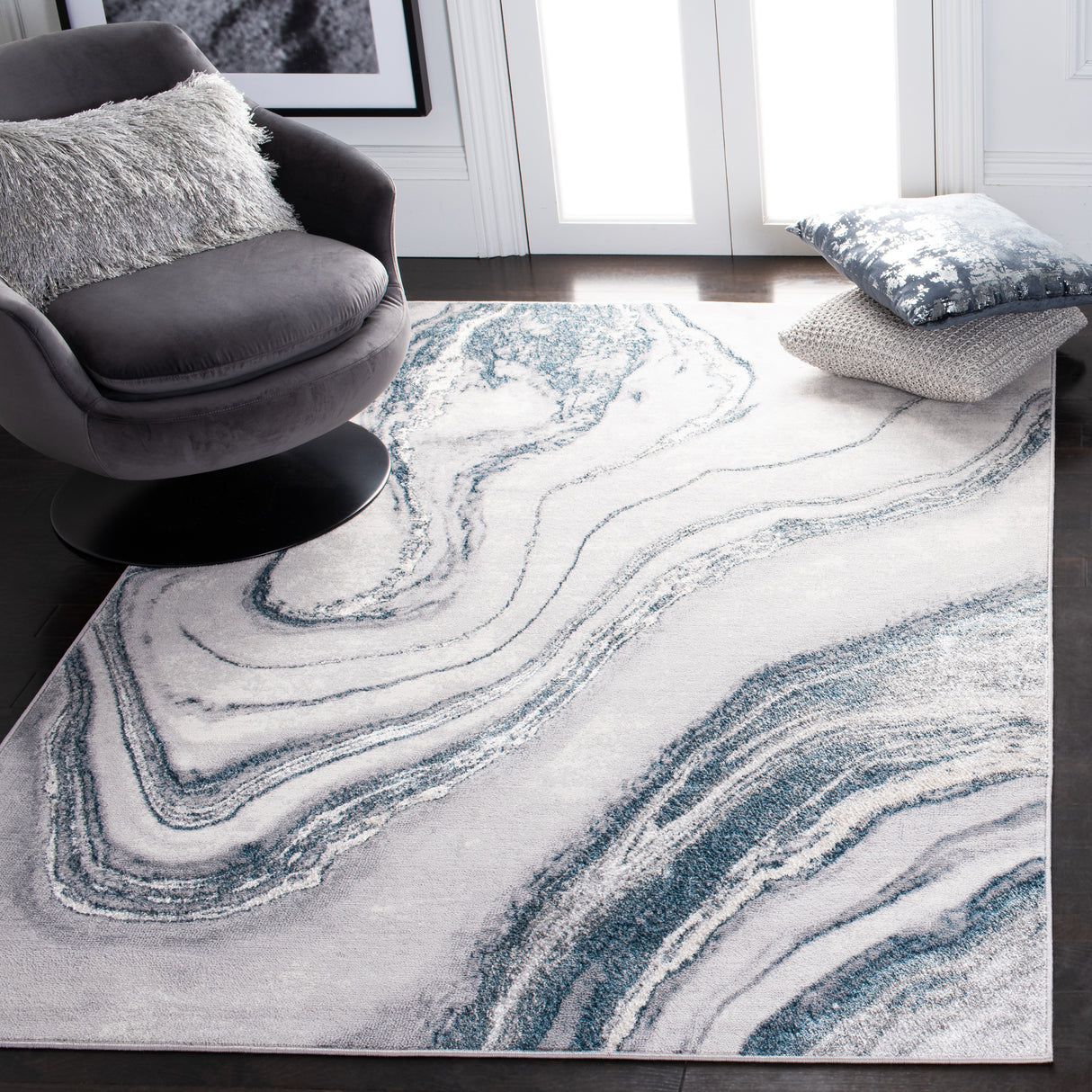Safavieh Orchard Orc637F Grey/Blue Rugs.