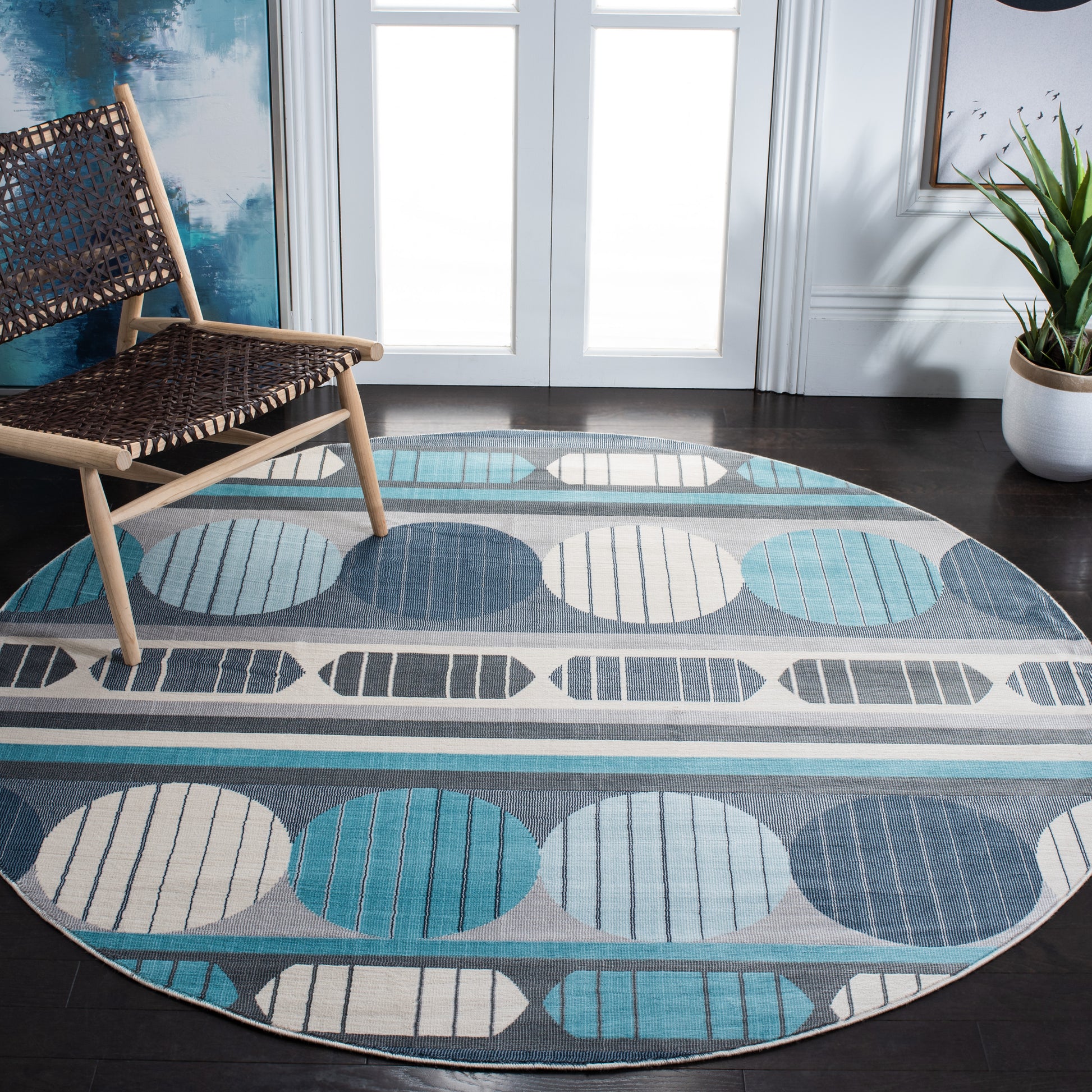 Safavieh Orwell Orw367F Grey/Aqua Area Rug