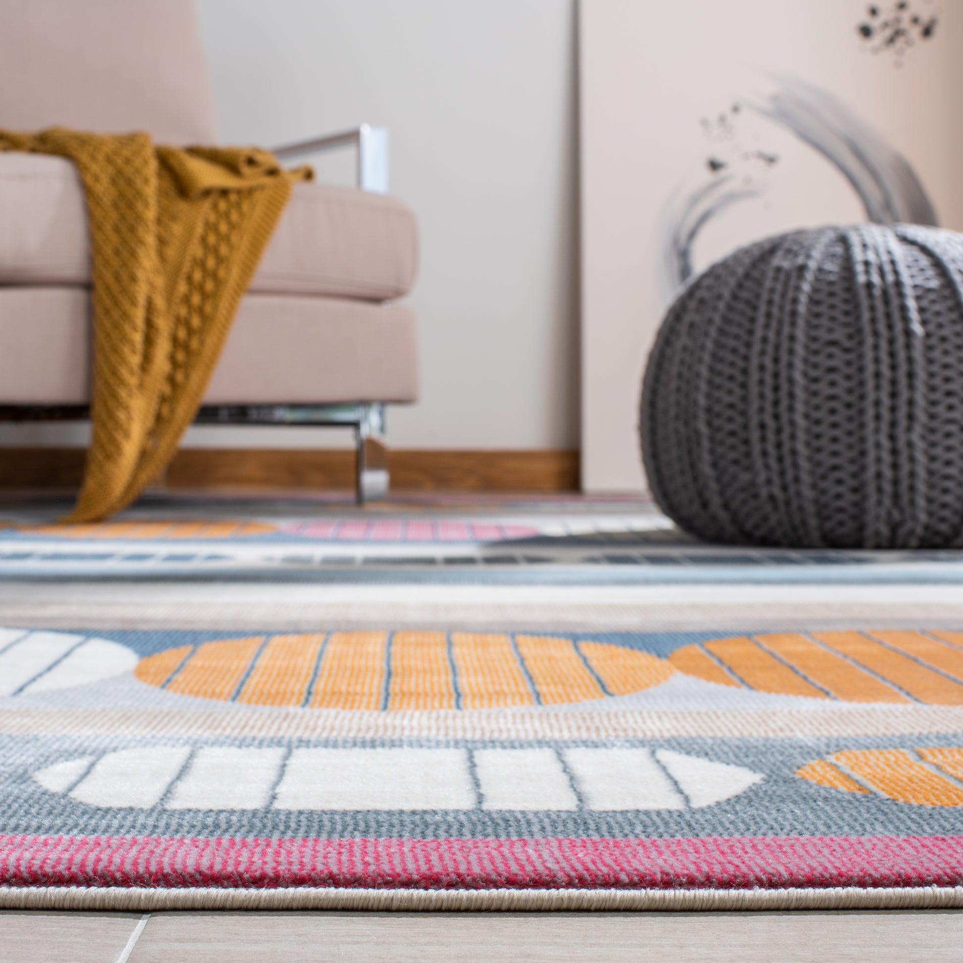 Safavieh Orwell Orw367H Grey/Orange Area Rug