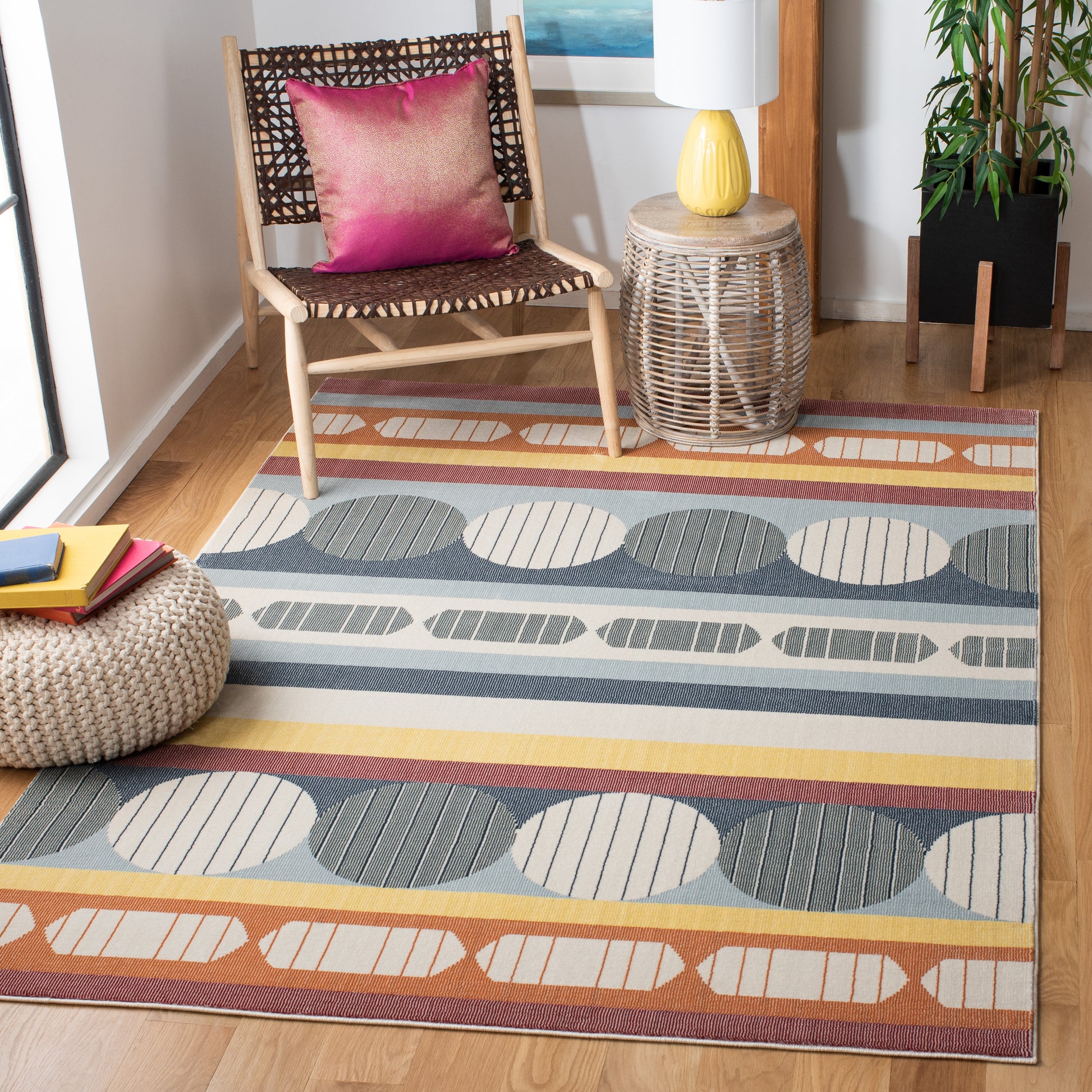 Safavieh Orwell Orw367M Blue/Yellow Area Rug