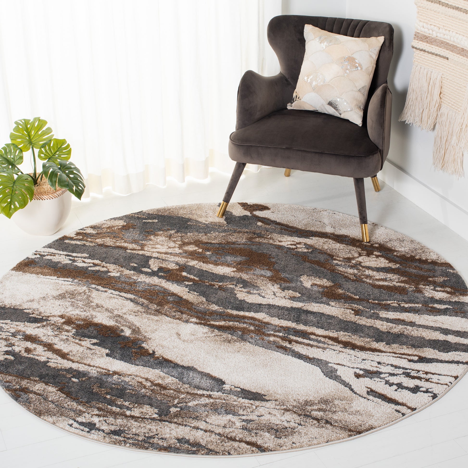 Safavieh Pacific Pfc865F Dark Grey/Beige Area Rug