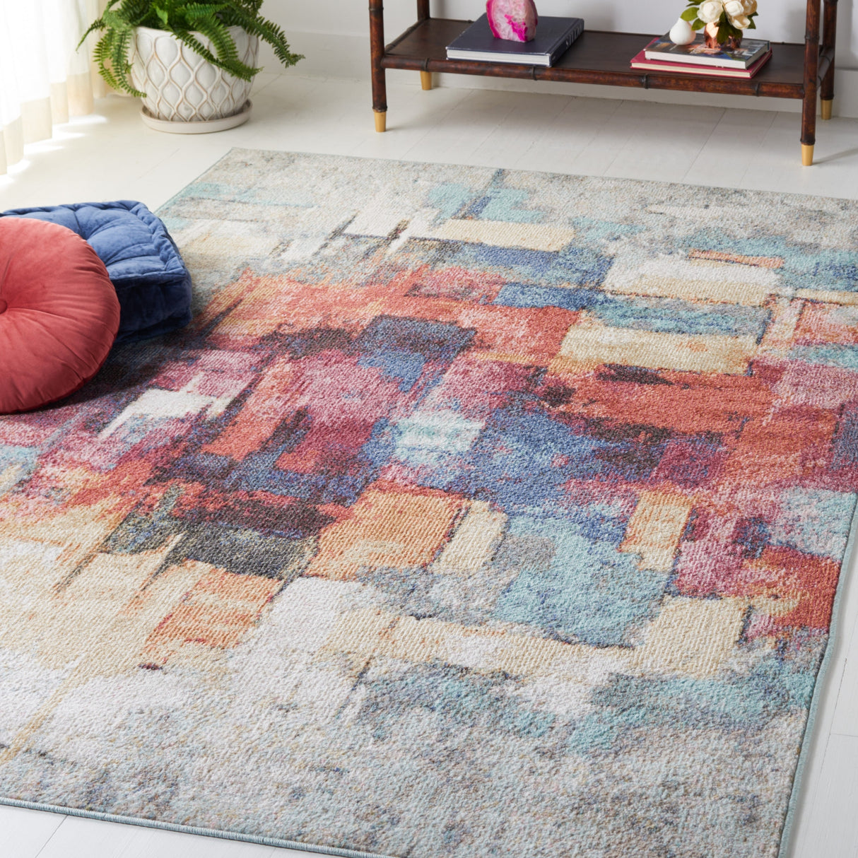 Safavieh Phoenix Phx523Q Rust Blue/Ivory Rug.