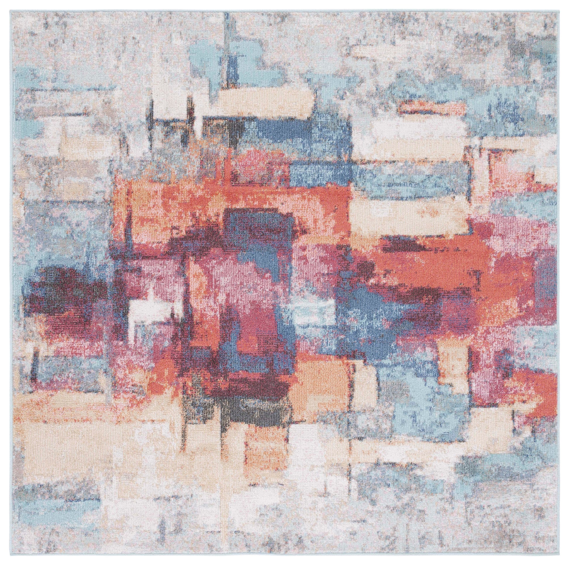 Safavieh Phoenix Phx523Q Rust Blue/Ivory Area Rug