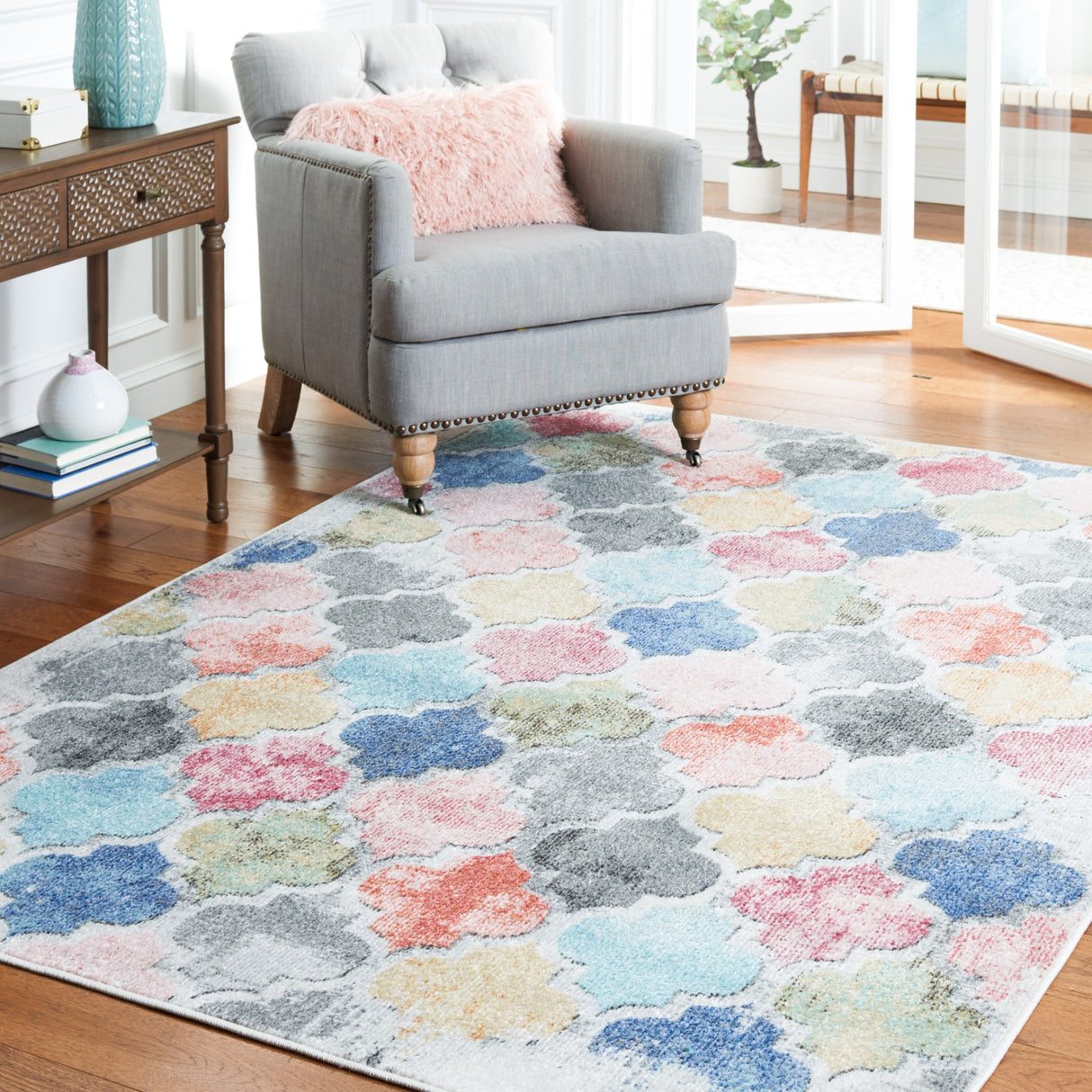 Safavieh Phoenix Phx531D Blue/Red Rug.