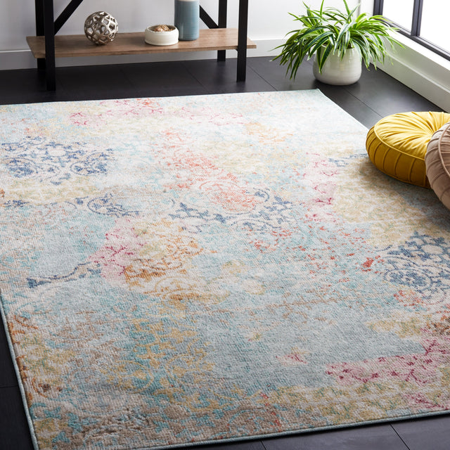 Safavieh Phoenix Phx580M Blue/Rust Rug.