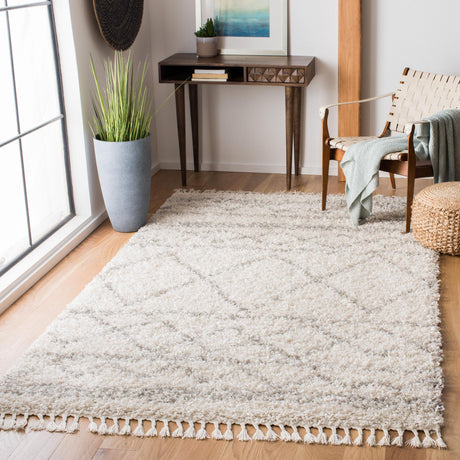 Safavieh Pro Lux Shag Plx436A Ivory/Light Grey Rugs.