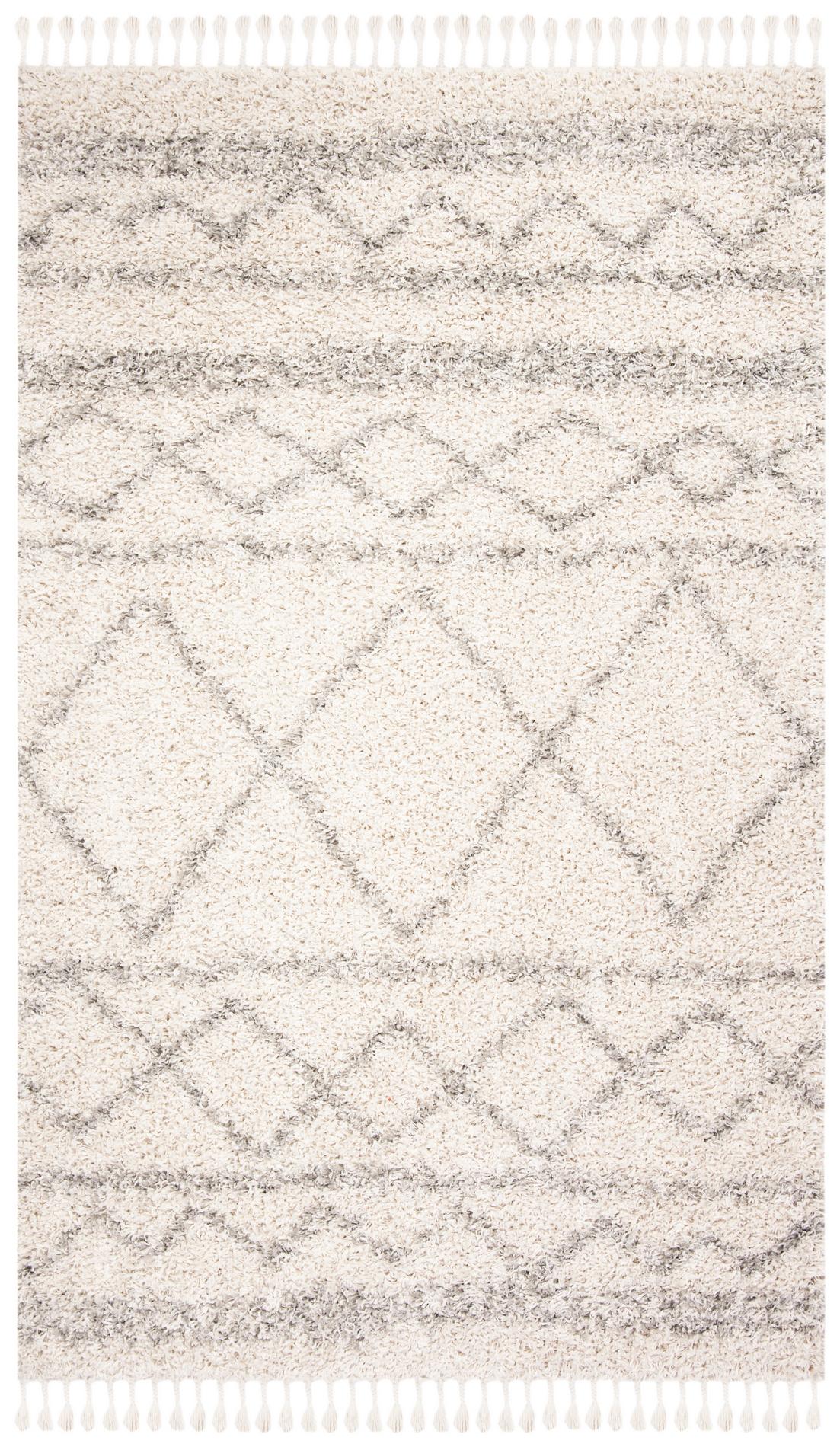 Safavieh Pro Lux Shag Plx436A Ivory/Light Grey Area Rug