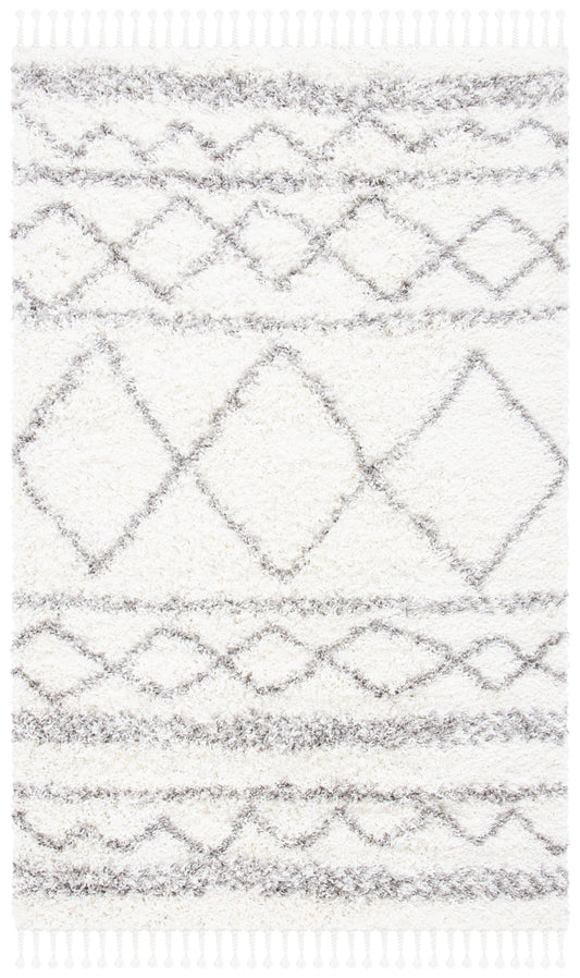 Safavieh Pro Lux Shag Plx436B Ivory/Grey Area Rug