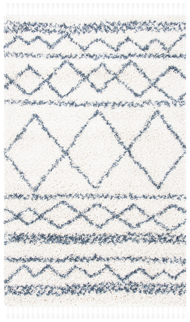Safavieh Pro Lux Shag Plx436C Ivory/Blue Rugs.