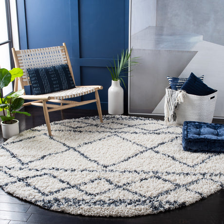 Safavieh Pro Lux Shag Plx436C Ivory/Blue Rugs.