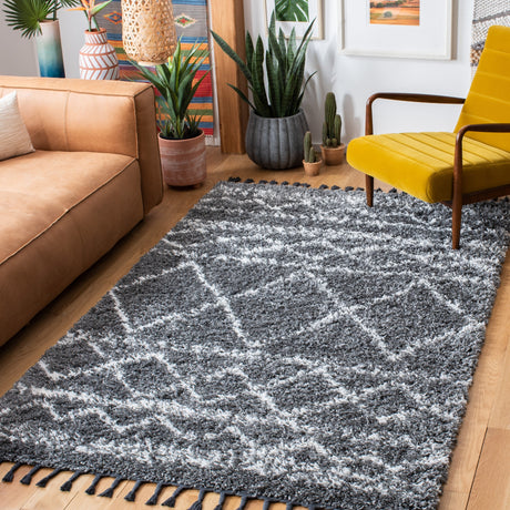 Safavieh Pro Lux Shag Plx436H Dark Grey/Ivory Rugs.