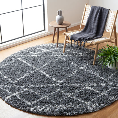 Safavieh Pro Lux Shag Plx436H Dark Grey/Ivory Area Rug