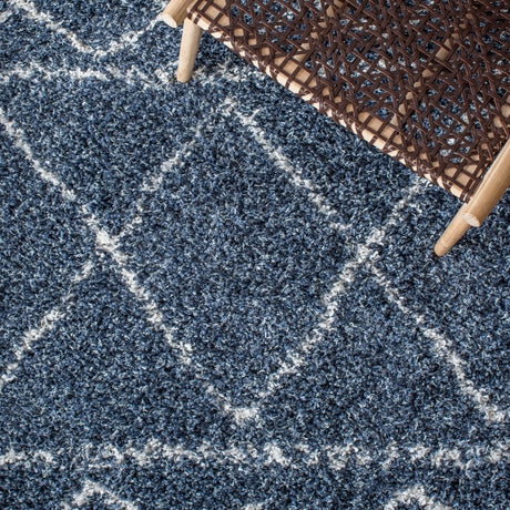 Safavieh Pro Lux Shag Plx436M Blue/Ivory Rugs.