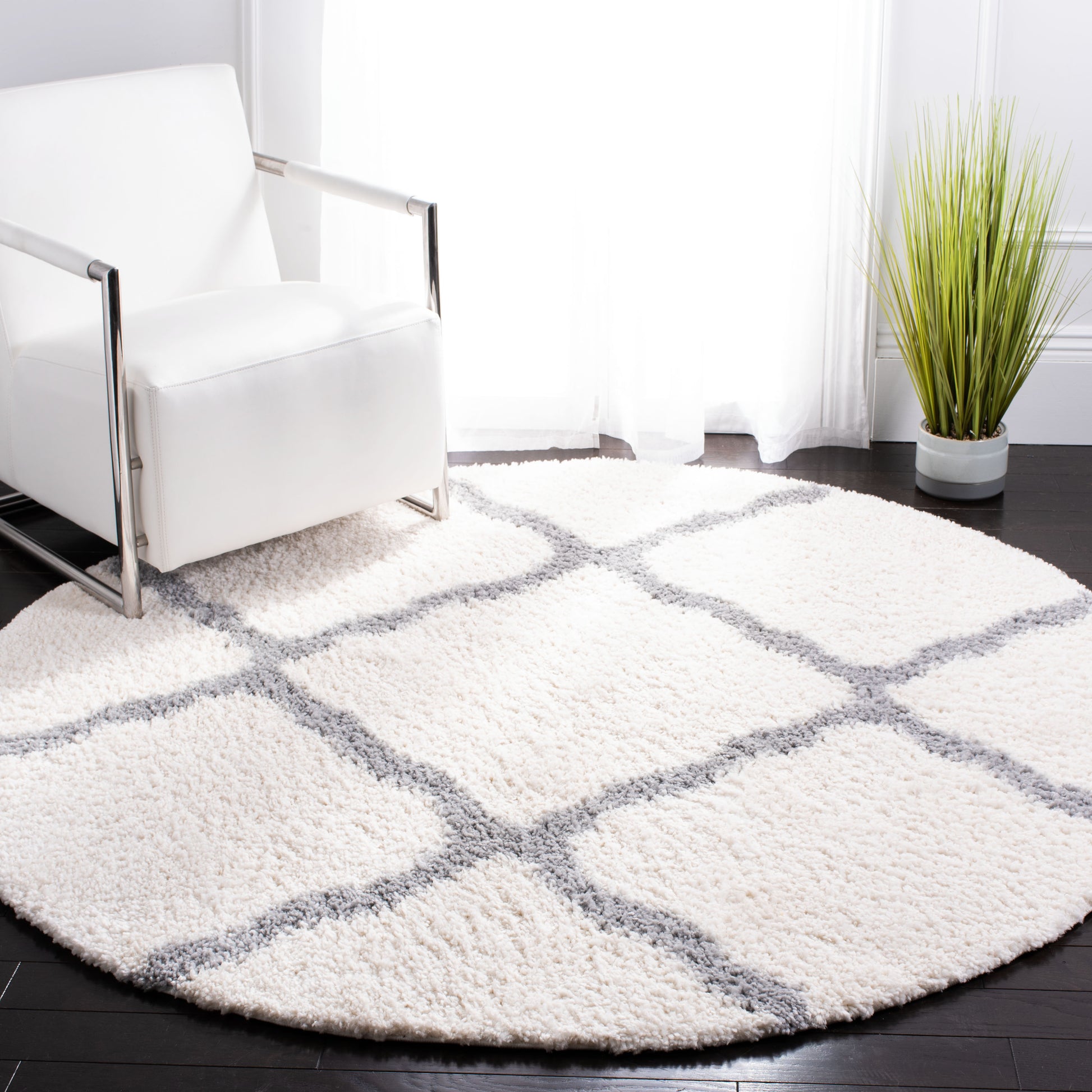 Safavieh Parma Shag Pma521A Cream/Grey Area Rug