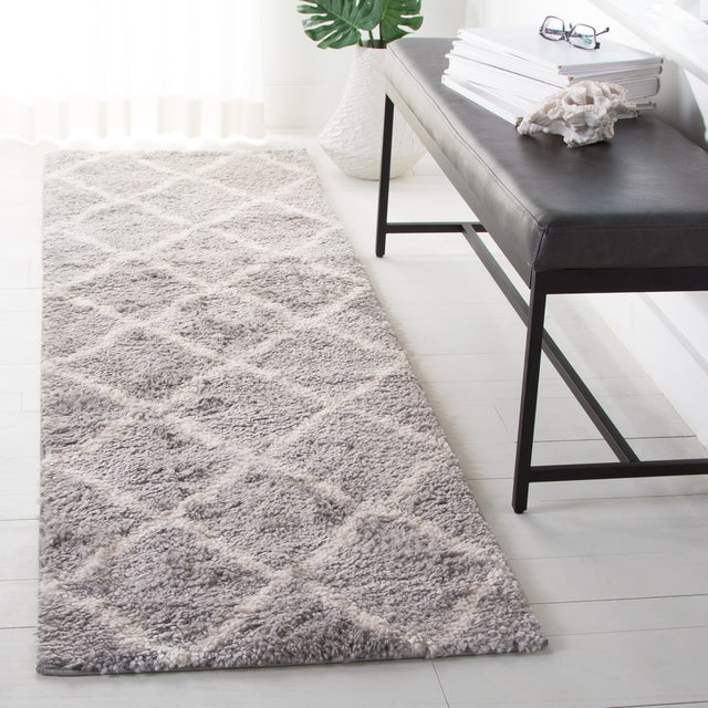 Safavieh Parma Shag Pma521G Grey/Cream Rug.