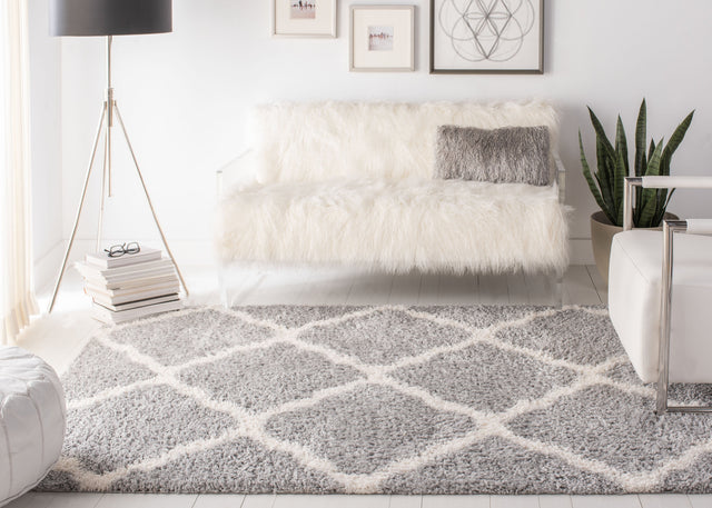 Safavieh Parma Shag Pma521G Grey/Cream Rug.