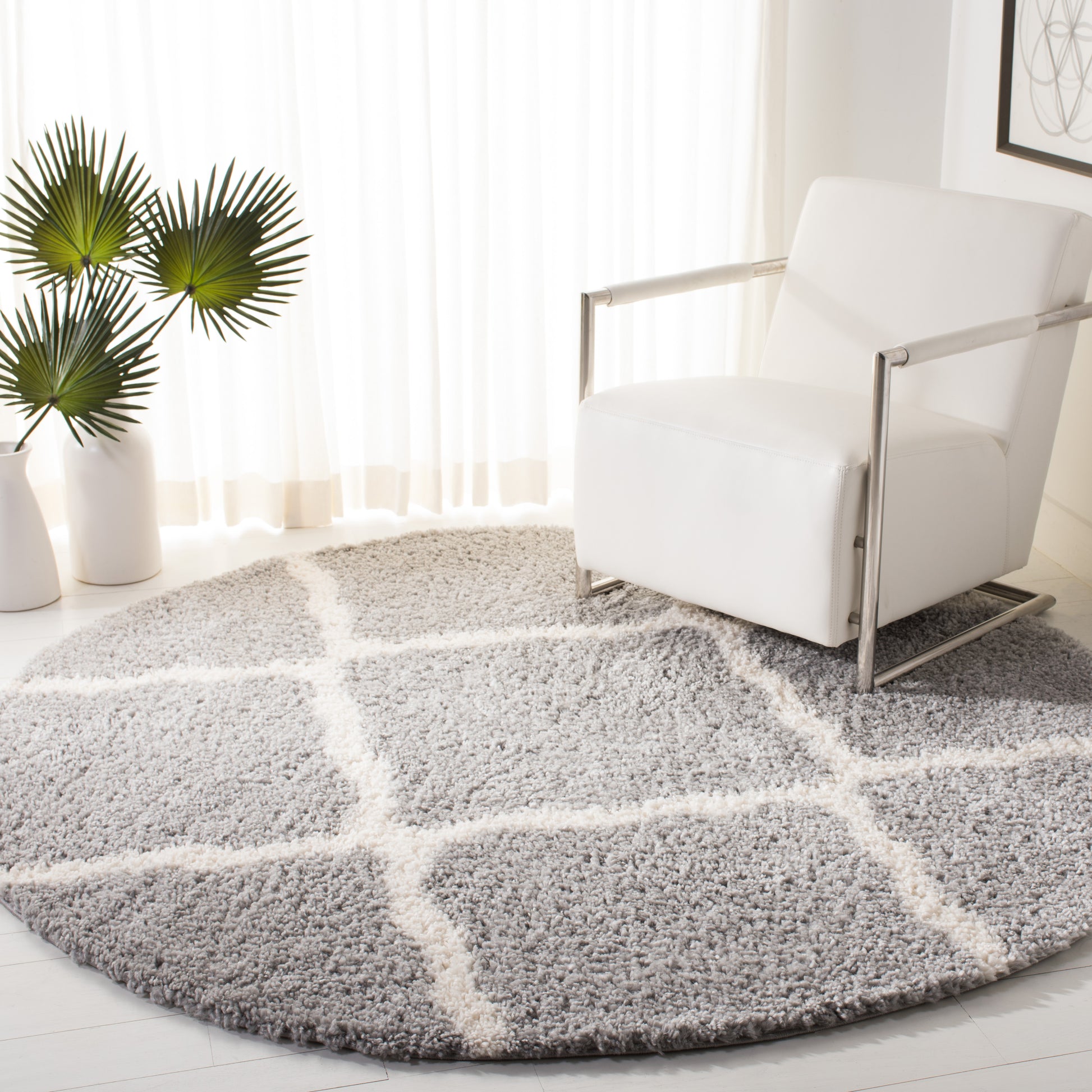 Safavieh Parma Shag Pma521G Grey/Cream Area Rug