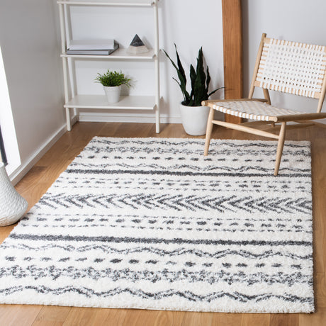 Safavieh Parma Shag Pma542A Ivory/Charcoal Rugs.