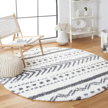 Safavieh Parma Shag Pma542A Ivory/Charcoal Rugs.