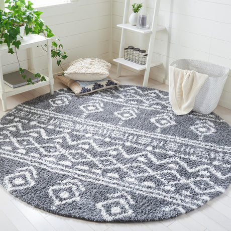 Safavieh Parma Shag Pma544H Charcoal/Ivory Rugs.