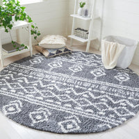 Safavieh Parma Shag Pma544H Charcoal/Ivory Area Rug