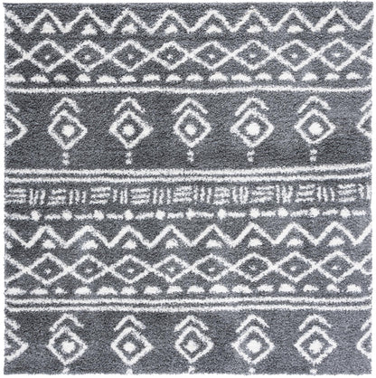 Safavieh Parma Shag Pma544H Charcoal/Ivory Area Rug