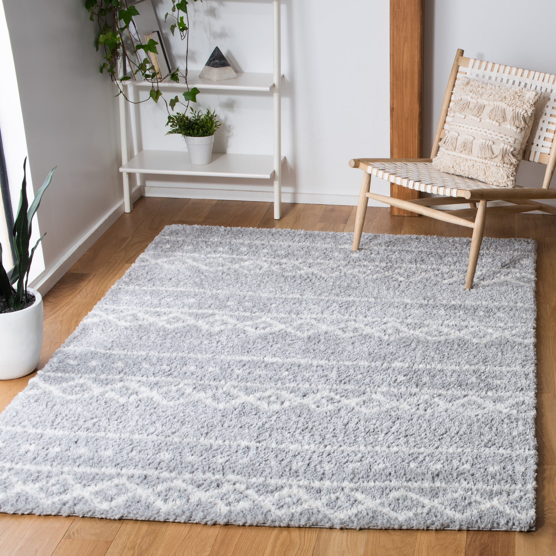 Safavieh Parma Shag Pma550F Grey/Ivory Area Rug