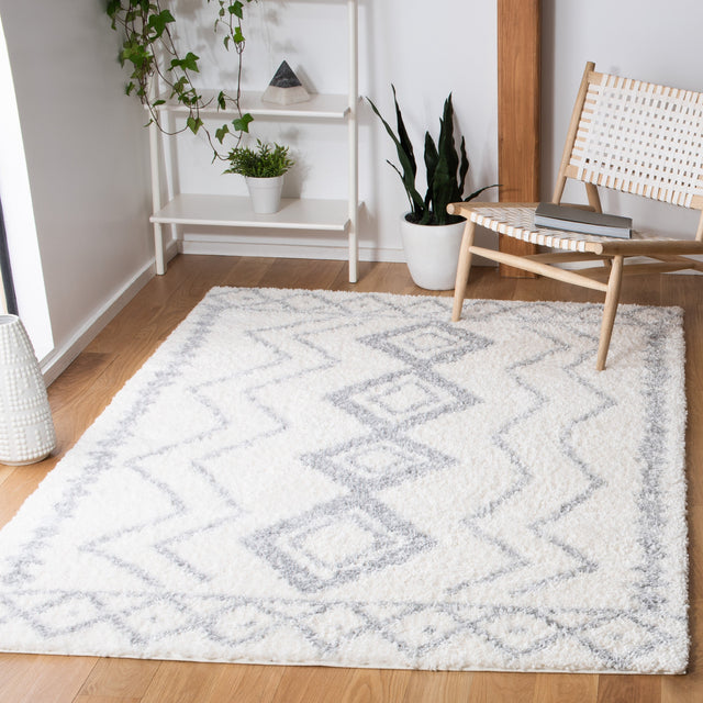 Safavieh Parma Shag Pma552A Ivory/Grey Rugs.