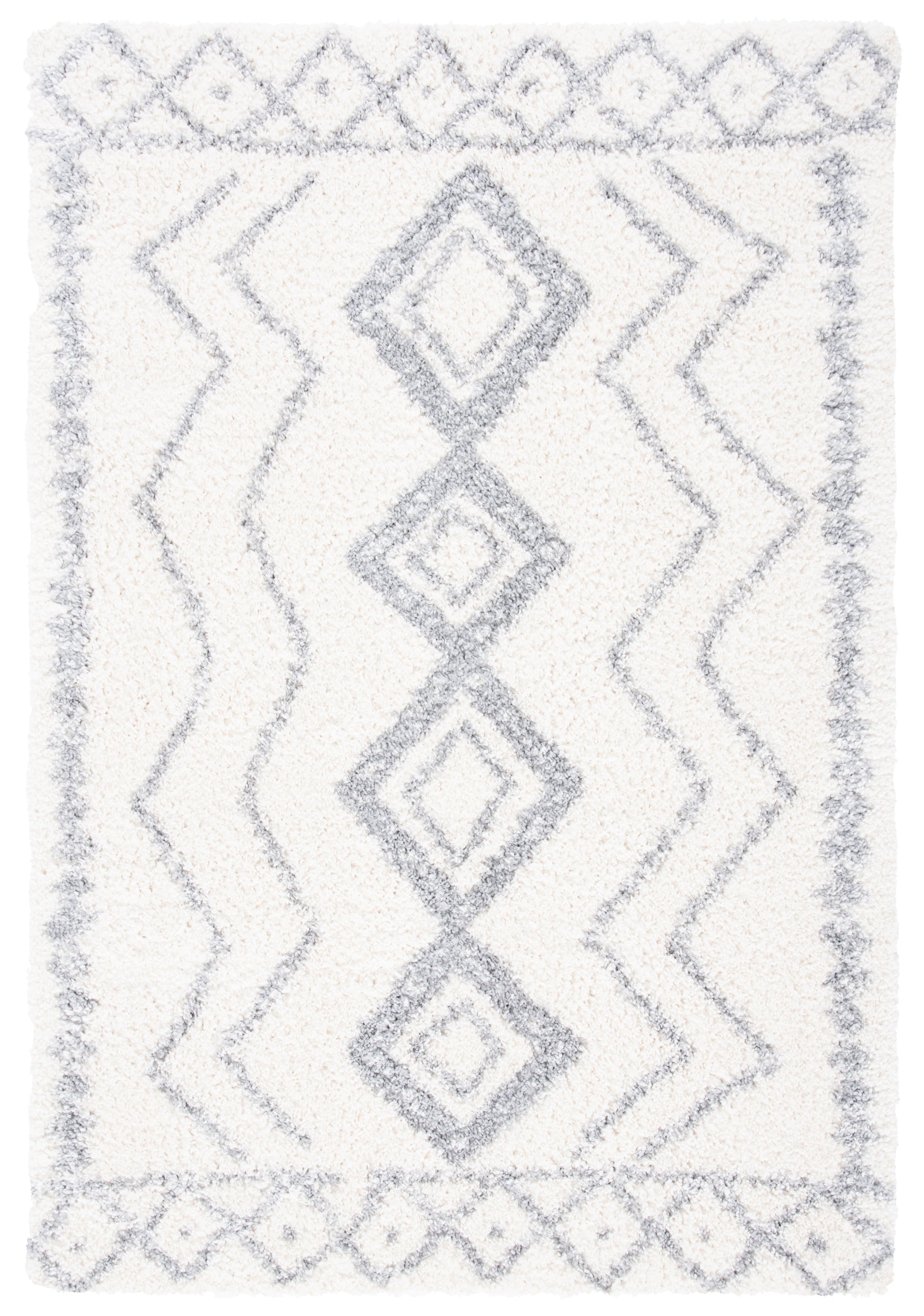 Safavieh Parma Shag Pma552A Ivory/Grey Area Rug