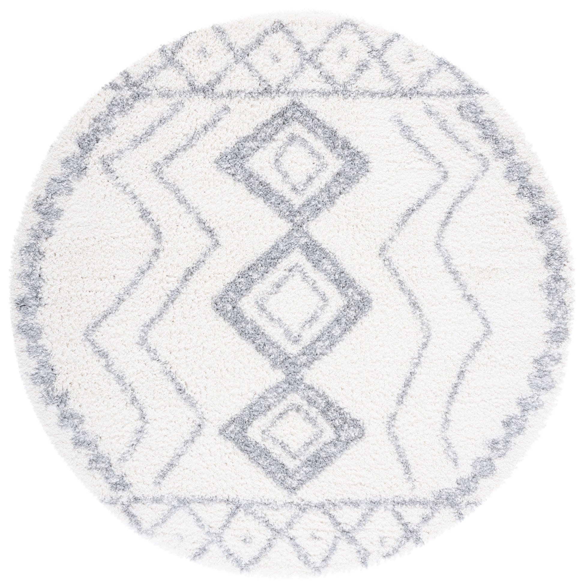 Safavieh Parma Shag Pma552A Ivory/Grey Area Rug